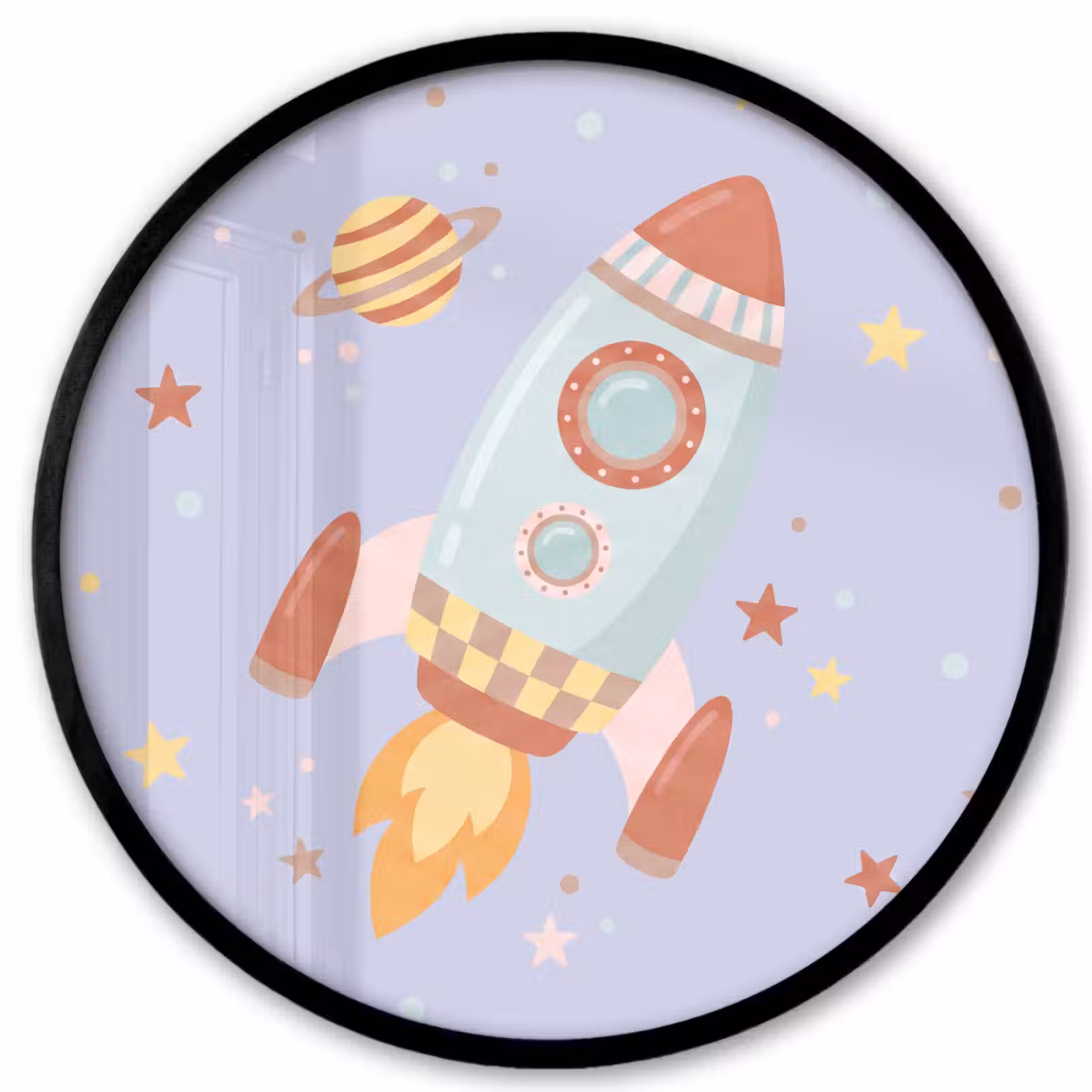 Photo Frame Round - Rocket - Space - Planet - Illustration — 1