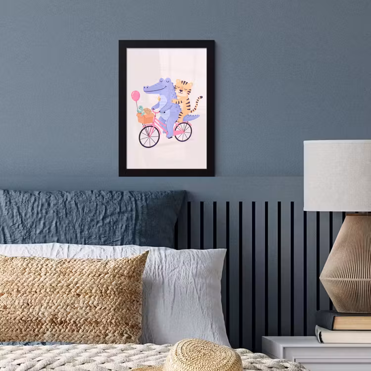 Framed Prints - Animals - Bicycle - Friendship - Illustration - Pink — 3