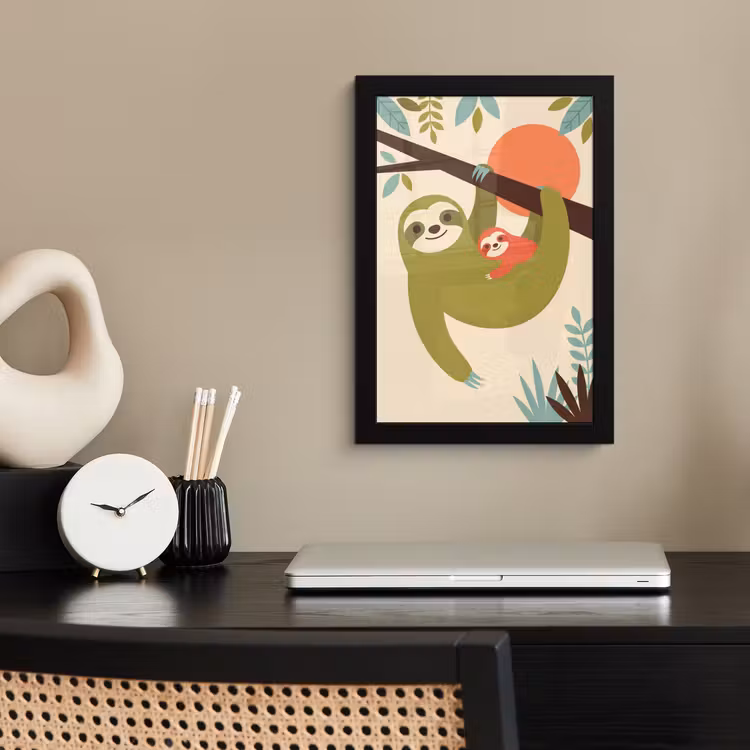 Framed Prints - Animals - Mother - Baby - Nature - Green — 2