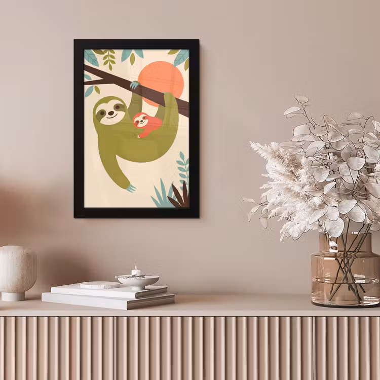Framed Prints - Animals - Mother - Baby - Nature - Green — 5