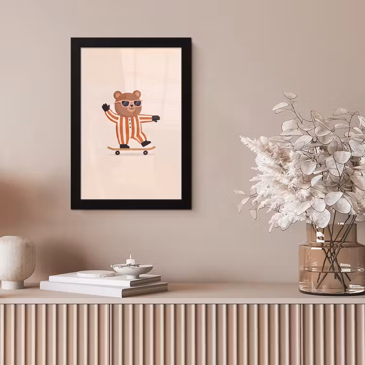 Framed Prints - Animals - Skateboard - Game - Cartoon - Pink — 5