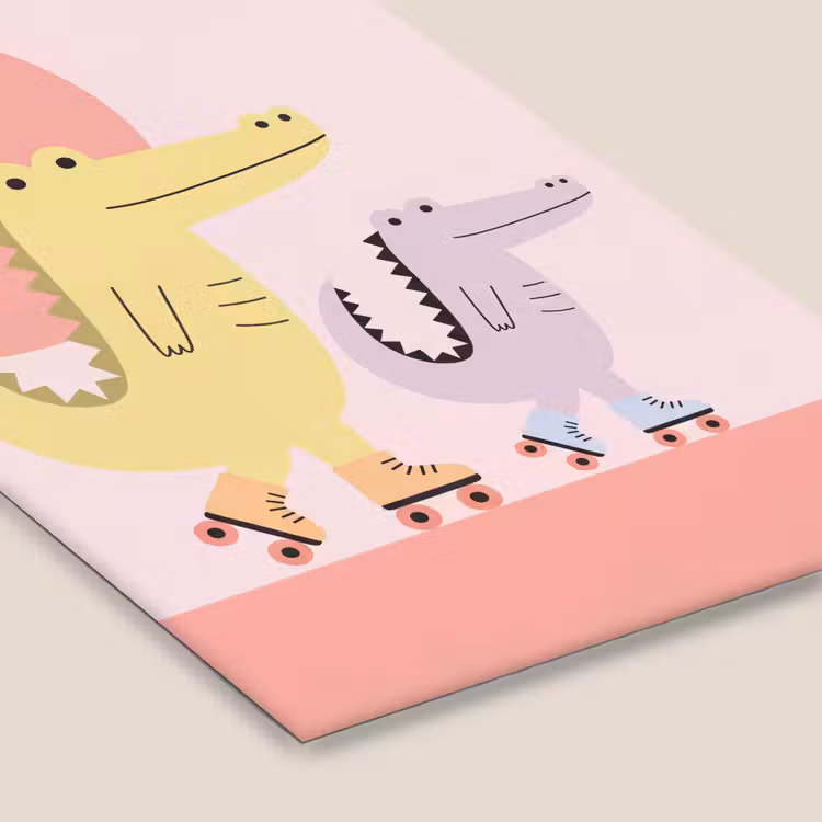 Framed Prints - Animals - Skating - Illustration - Playful - Pink — 6