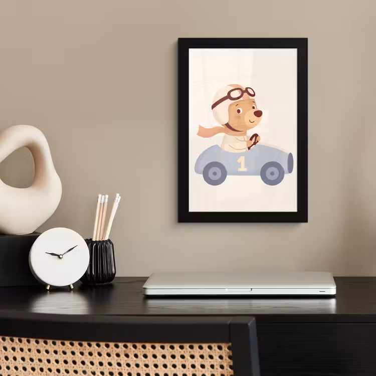 Framed Prints - Bear - Car - Children's Room - Cartoon - Playful — 2