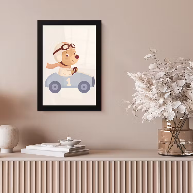 Framed Prints - Bear - Car - Children's Room - Cartoon - Playful — 5