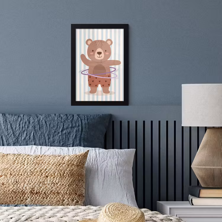 Framed Prints - Bear - Hoop - Children's Room - Illustration - Brown — 3