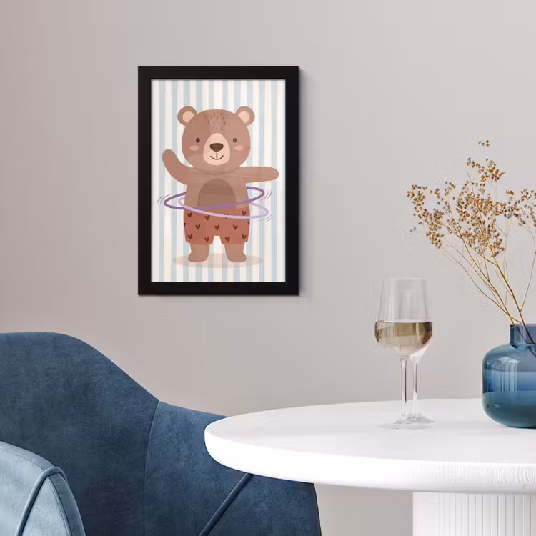 Framed Prints - Bear - Hoop - Children's Room - Illustration - Brown — 4