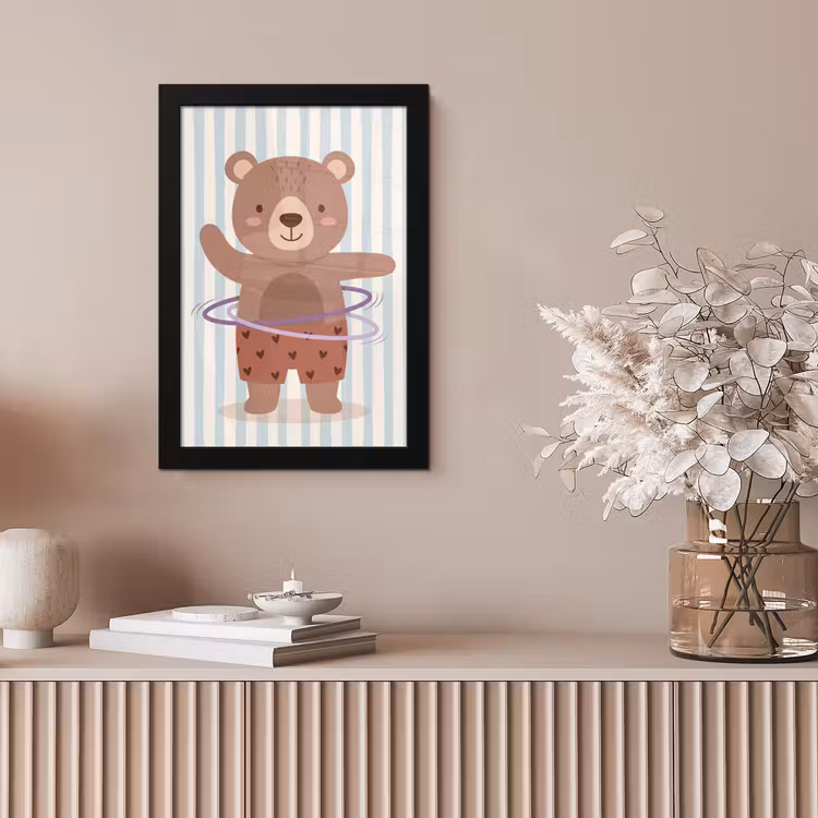 Framed Prints - Bear - Hoop - Children's Room - Illustration - Brown — 5