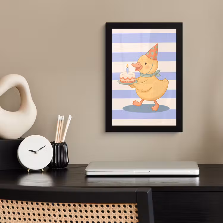 Framed Prints - Bird - Party - Cake - Children - Illustration — 2