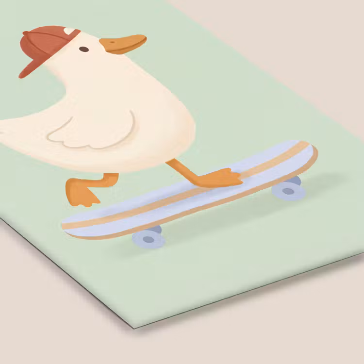 Framed Prints - Bird - Skateboard - Animals - Cartoon - Playful — 6
