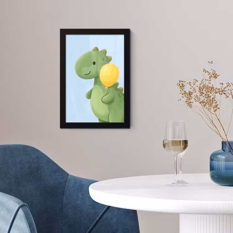 Framed Prints - Dinosaur - Balloon - Children's Room - Illustration - Green — 4