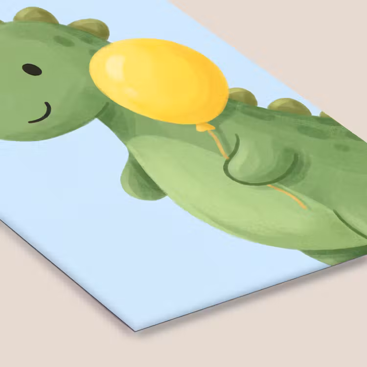 Framed Prints - Dinosaur - Balloon - Children's Room - Illustration - Green — 6