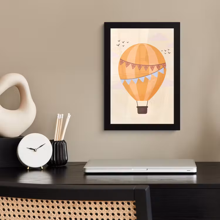 Framed Prints - Hot Air Balloon - Garlands - Adventure - Illustration - Orange — 2