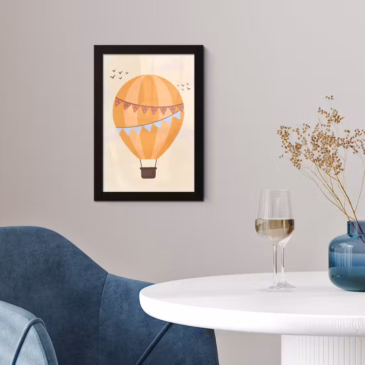 Framed Prints - Hot Air Balloon - Garlands - Adventure - Illustration - Orange — 4