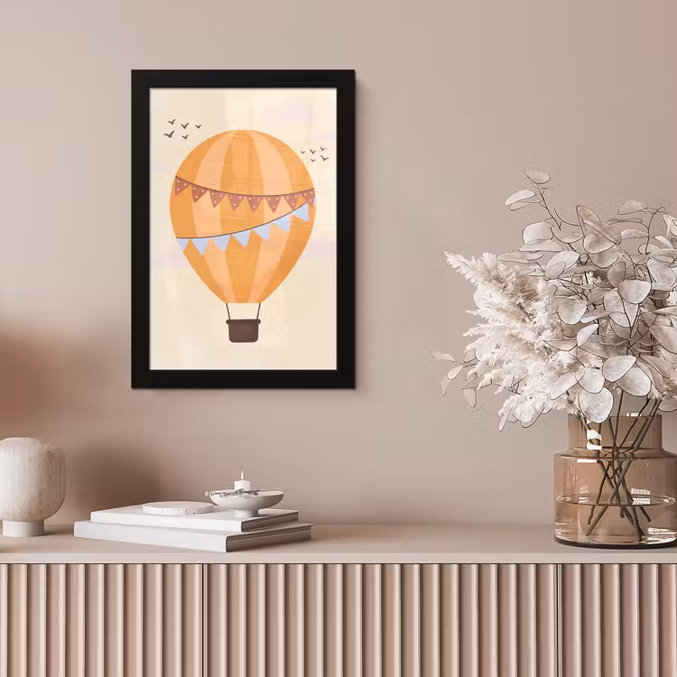 Framed Prints - Hot Air Balloon - Garlands - Adventure - Illustration - Orange — 5