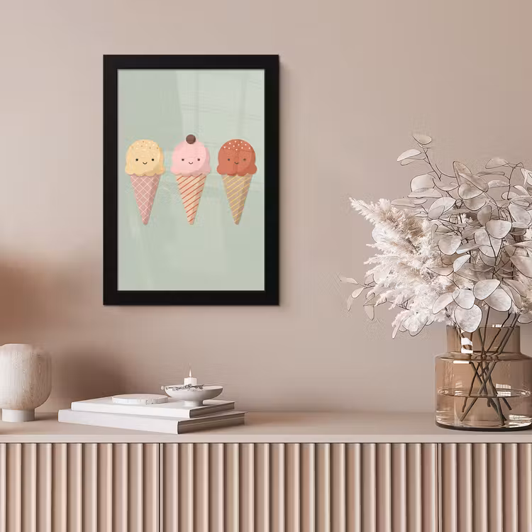 Framed Prints - Ice Cream - Cones - Food - Illustration - Cheerful — 5
