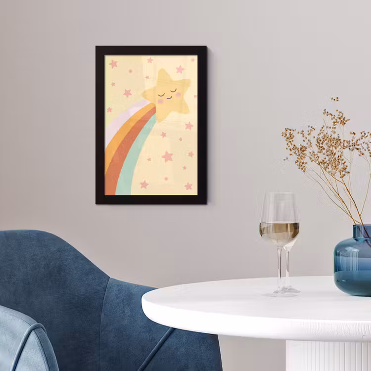 Framed Prints - Star - Rainbow - Night - Illustration - Pastel — 4