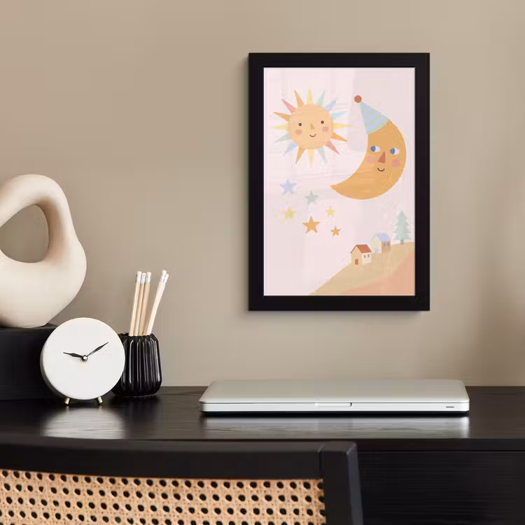 Framed Prints - Sun - Moon - Stars - Children's Room - Pastel — 2