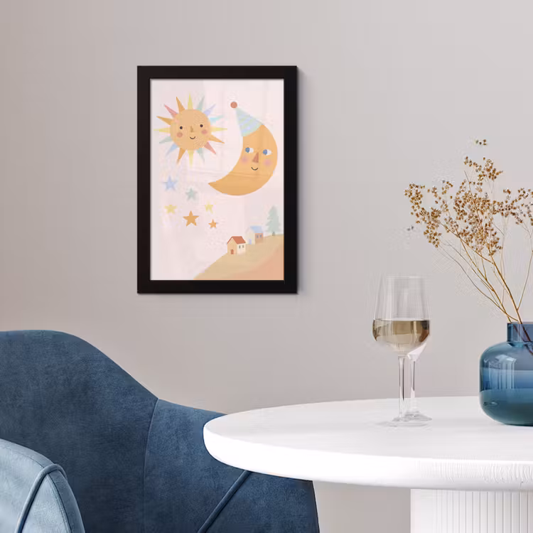 Framed Prints - Sun - Moon - Stars - Children's Room - Pastel — 4