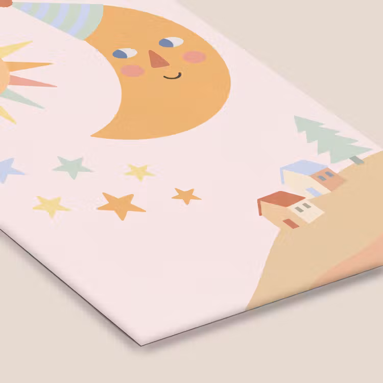 Framed Prints - Sun - Moon - Stars - Children's Room - Pastel — 6
