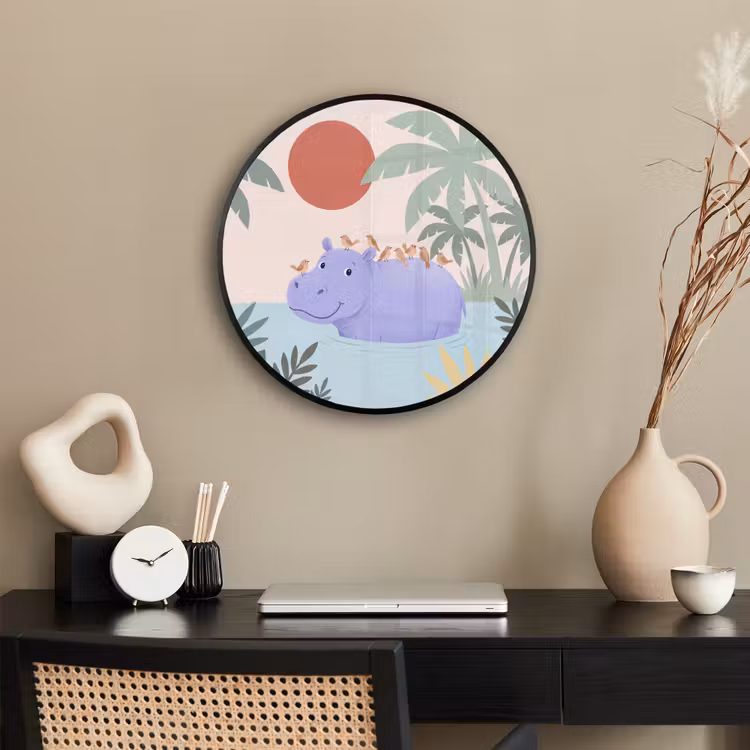 Photo Frame Round - Animals - Bird - Water - Nature - Illustration — 2