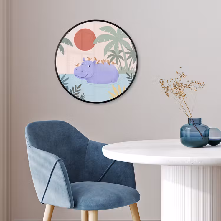 Photo Frame Round - Animals - Bird - Water - Nature - Illustration — 3