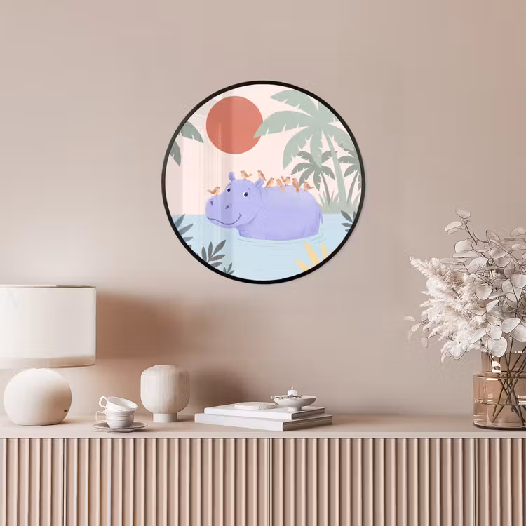 Photo Frame Round - Animals - Bird - Water - Nature - Illustration — 4