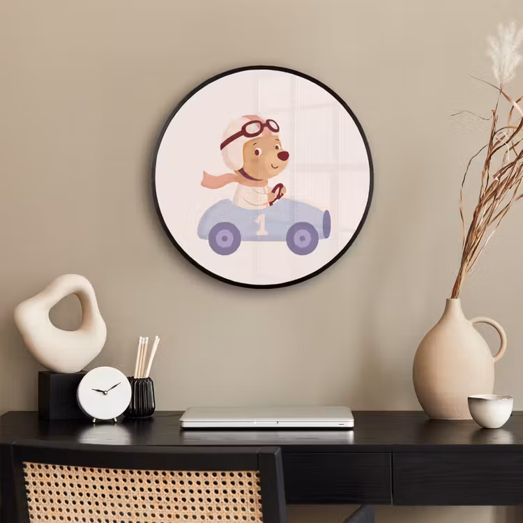 Photo Frame Round - Bear - Car - Children's Room - Cartoon - Playful — 2