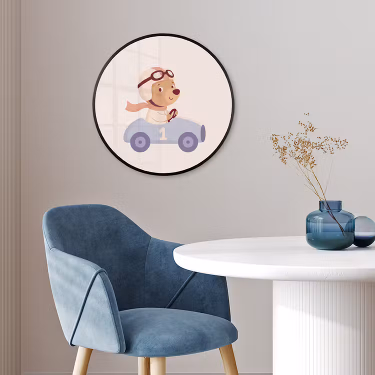 Photo Frame Round - Bear - Car - Children's Room - Cartoon - Playful — 3