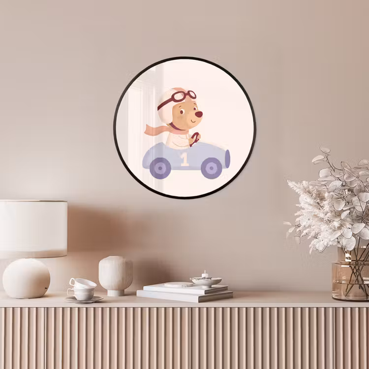 Photo Frame Round - Bear - Car - Children's Room - Cartoon - Playful — 4