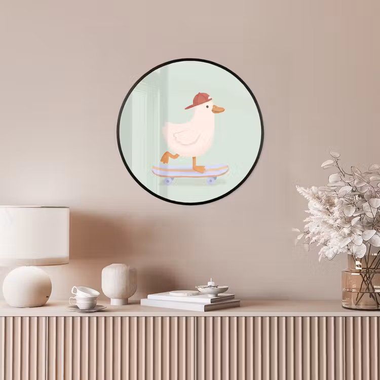 Photo Frame Round - Bird - Skateboard - Animals - Cartoon - Playful — 4