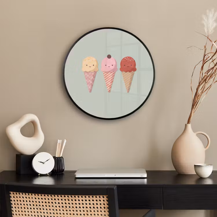 Photo Frame Round - Ice Cream - Cones - Food - Illustration - Cheerful — 2