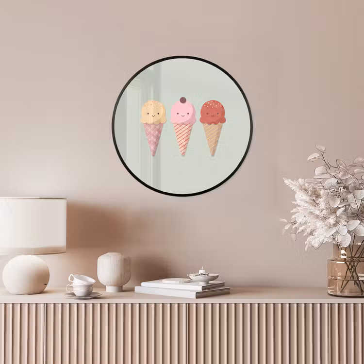 Photo Frame Round - Ice Cream - Cones - Food - Illustration - Cheerful — 4
