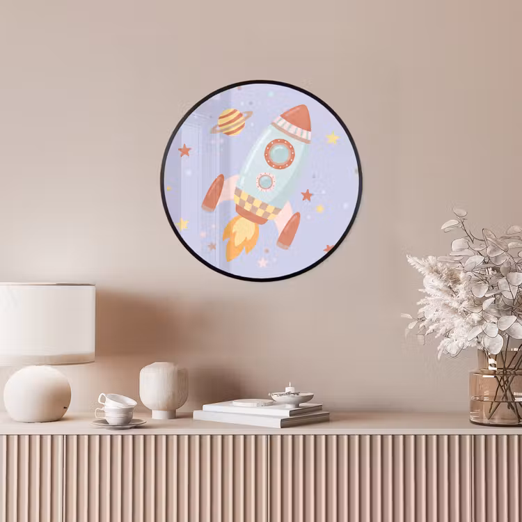 Photo Frame Round - Rocket - Space - Planet - Illustration — 4