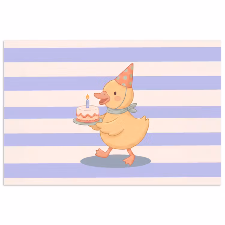 Poster - Bird - Party - Cake - Children - Illustration — 1