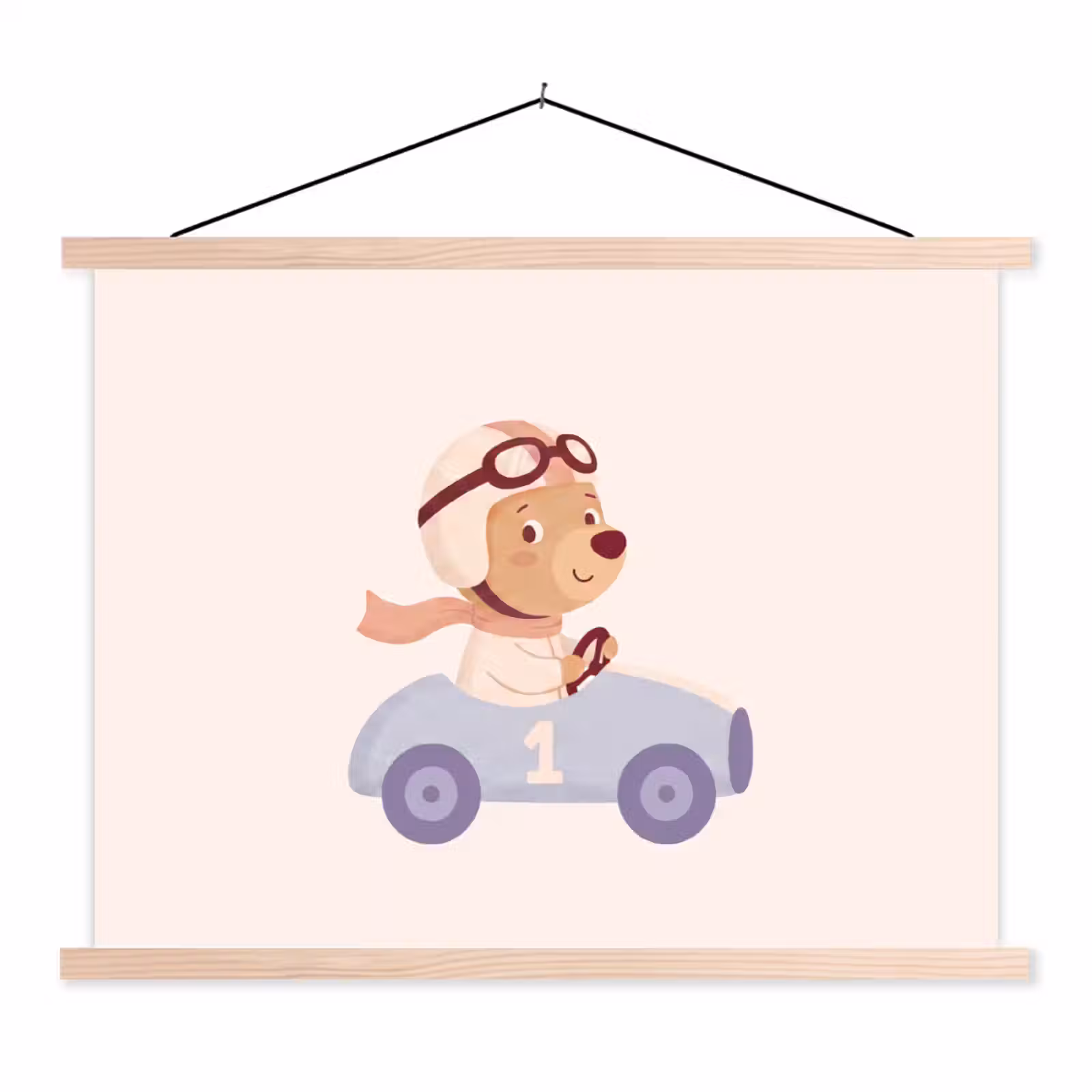 Hanging Poster - Bear - Car - Children's Room - Cartoon - Playful — 1