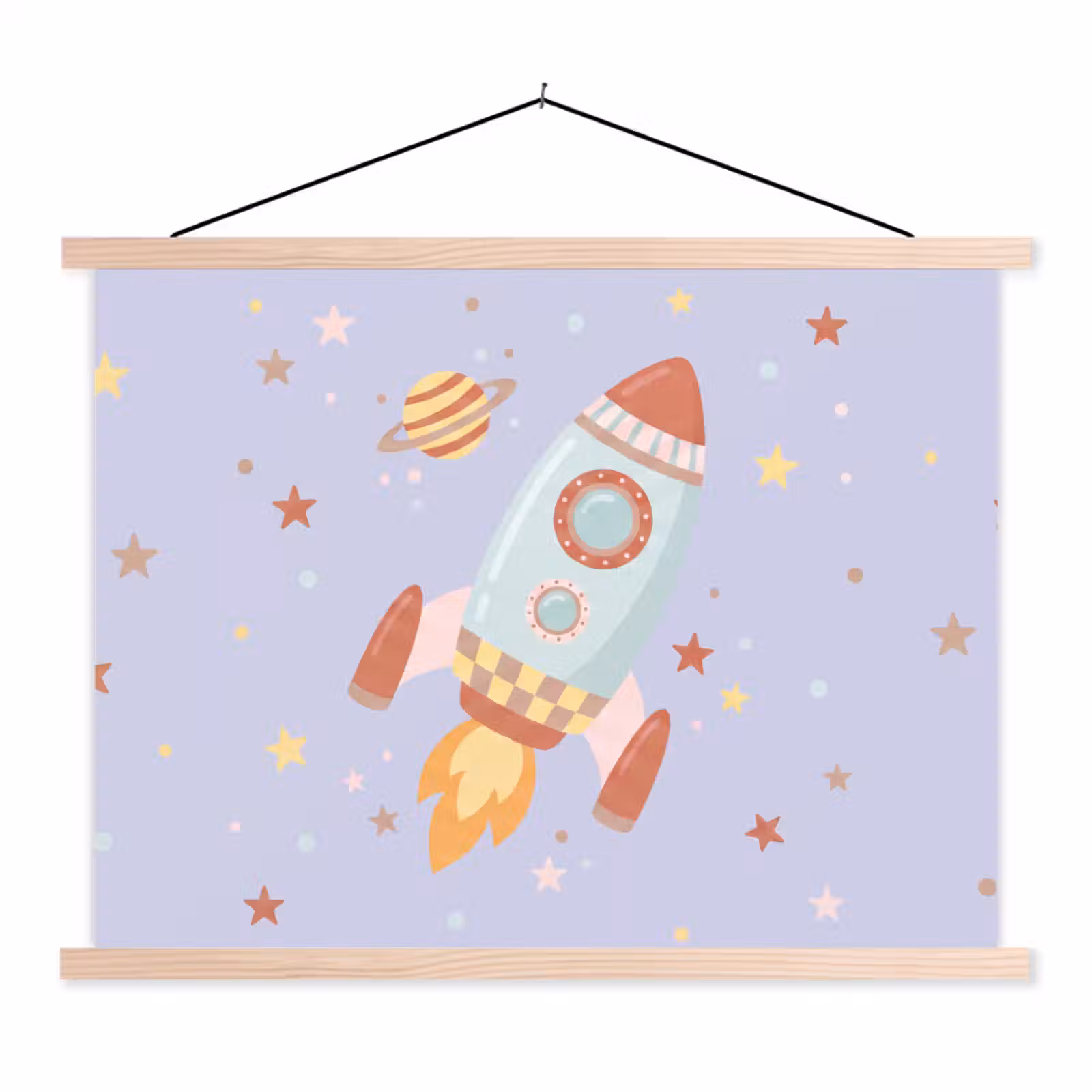 Hanging Poster - Rocket - Space - Planet - Illustration — 1