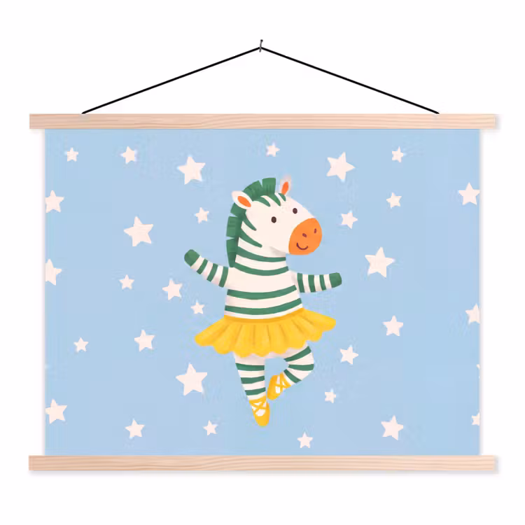 Hanging Poster - Animals - Dance - Illustration - Children's Room - Stars — 1