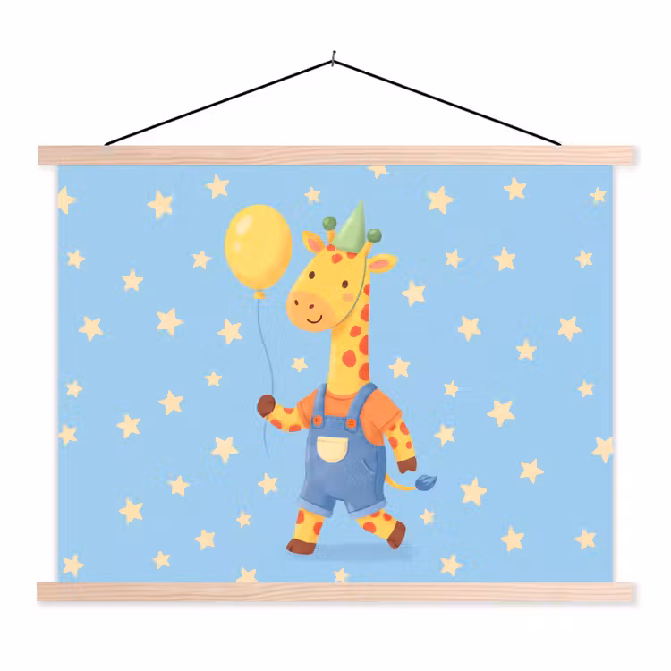 Hanging Poster - Animals - Giraffe - Balloon - Party - Children's Room — 1