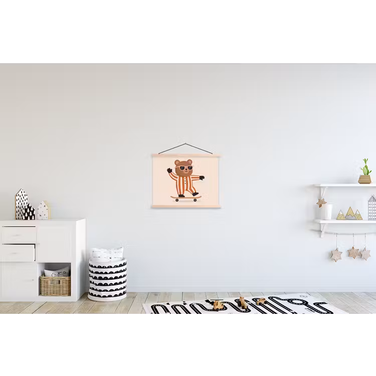 Hanging Poster - Animals - Skateboard - Game - Cartoon - Pink — 3