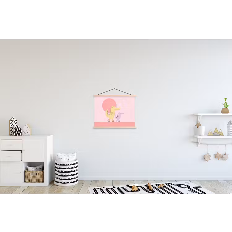 Hanging Poster - Animals - Skating - Illustration - Playful - Pink — 3