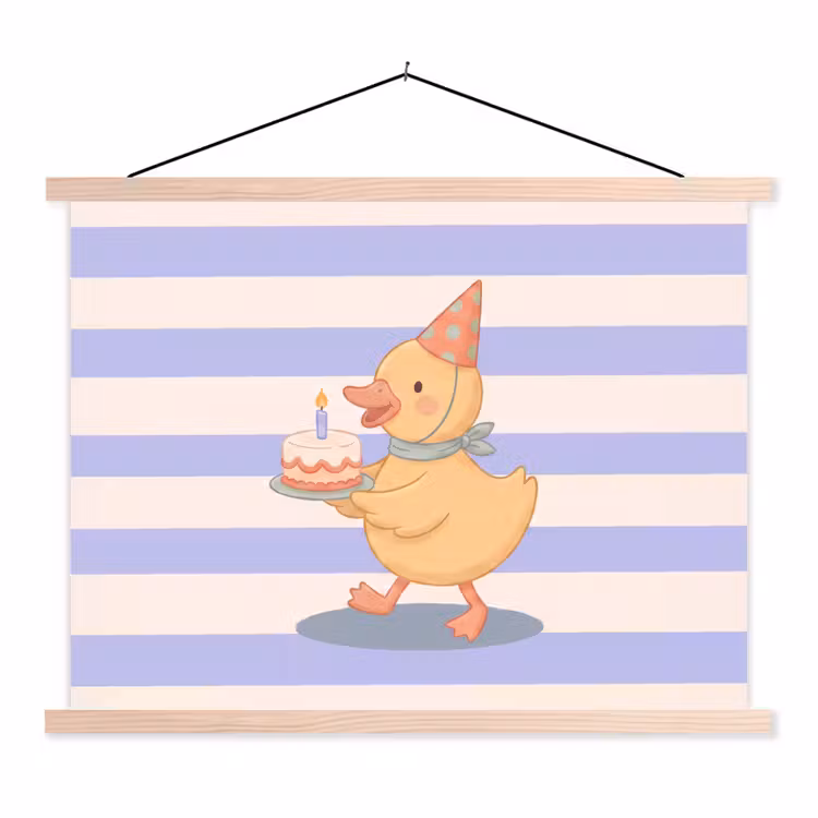 Hanging Poster - Bird - Party - Cake - Children - Illustration — 1