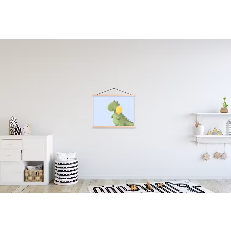 Hanging Poster - Dinosaur - Balloon - Children's Room - Illustration - Green — 3
