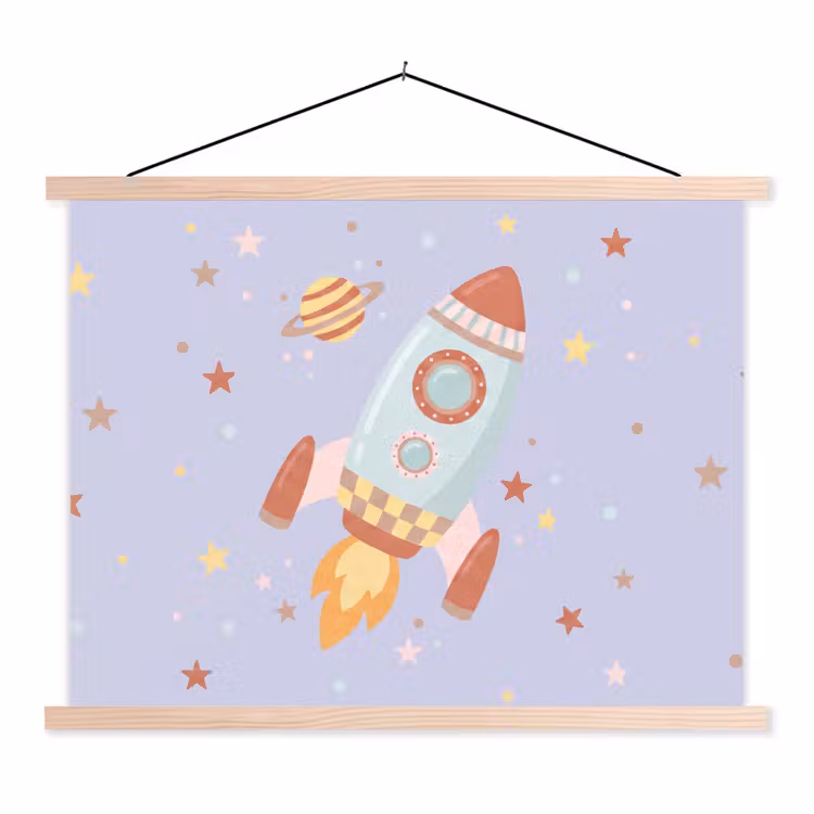 Hanging Poster - Rocket - Space - Planet - Illustration — 1