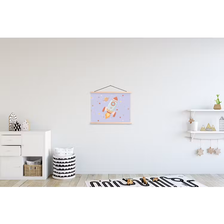 Hanging Poster - Rocket - Space - Planet - Illustration — 3