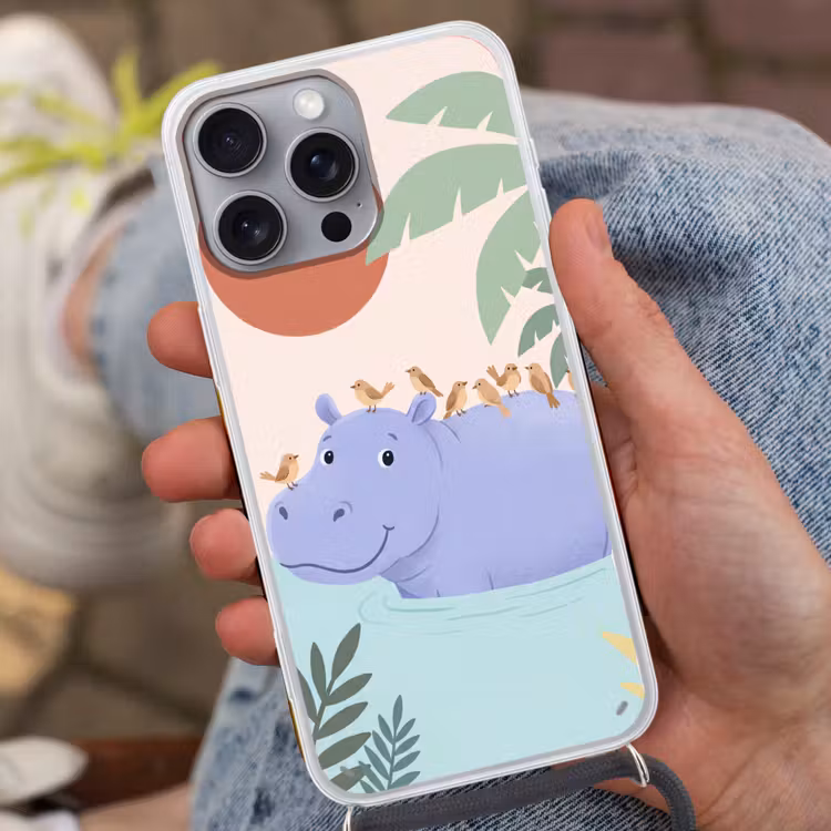 Phone case crossbody - Animals - Bird - Water - Nature - Illustration — 2