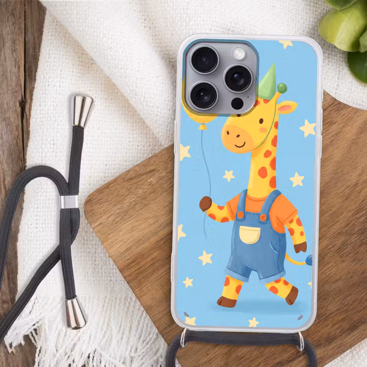 Phone case crossbody - Animals - Giraffe - Balloon - Party - Children's Room — 3