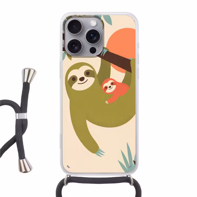 Phone case crossbody - Animals - Mother - Baby - Nature - Green — 1