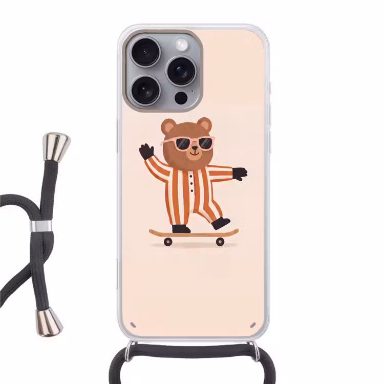 Phone case crossbody - Animals - Skateboard - Game - Cartoon - Pink — 1