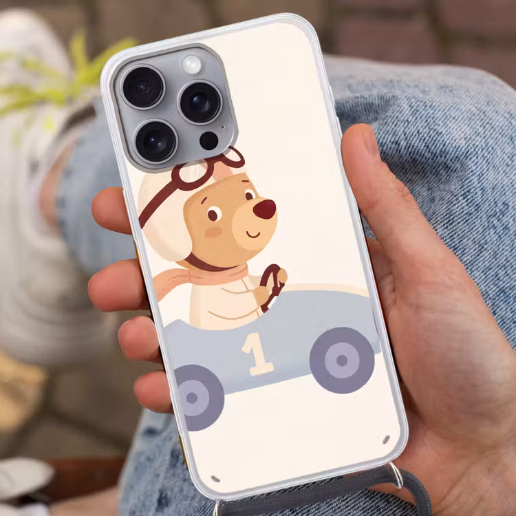 Phone case crossbody - Bear - Car - Children's Room - Cartoon - Playful — 2