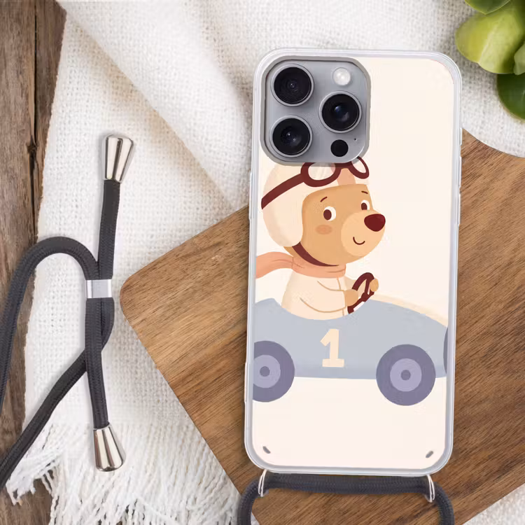 Phone case crossbody - Bear - Car - Children's Room - Cartoon - Playful — 3